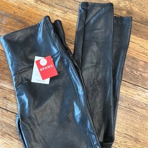 Faux leather Spanx leggings